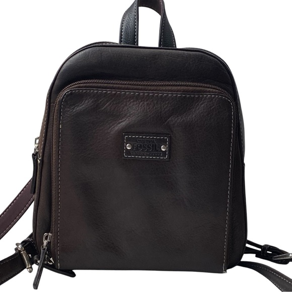 Fossil Handbags - Fossil Leather Chocolate Brown Mini Backpack Excellent Condition